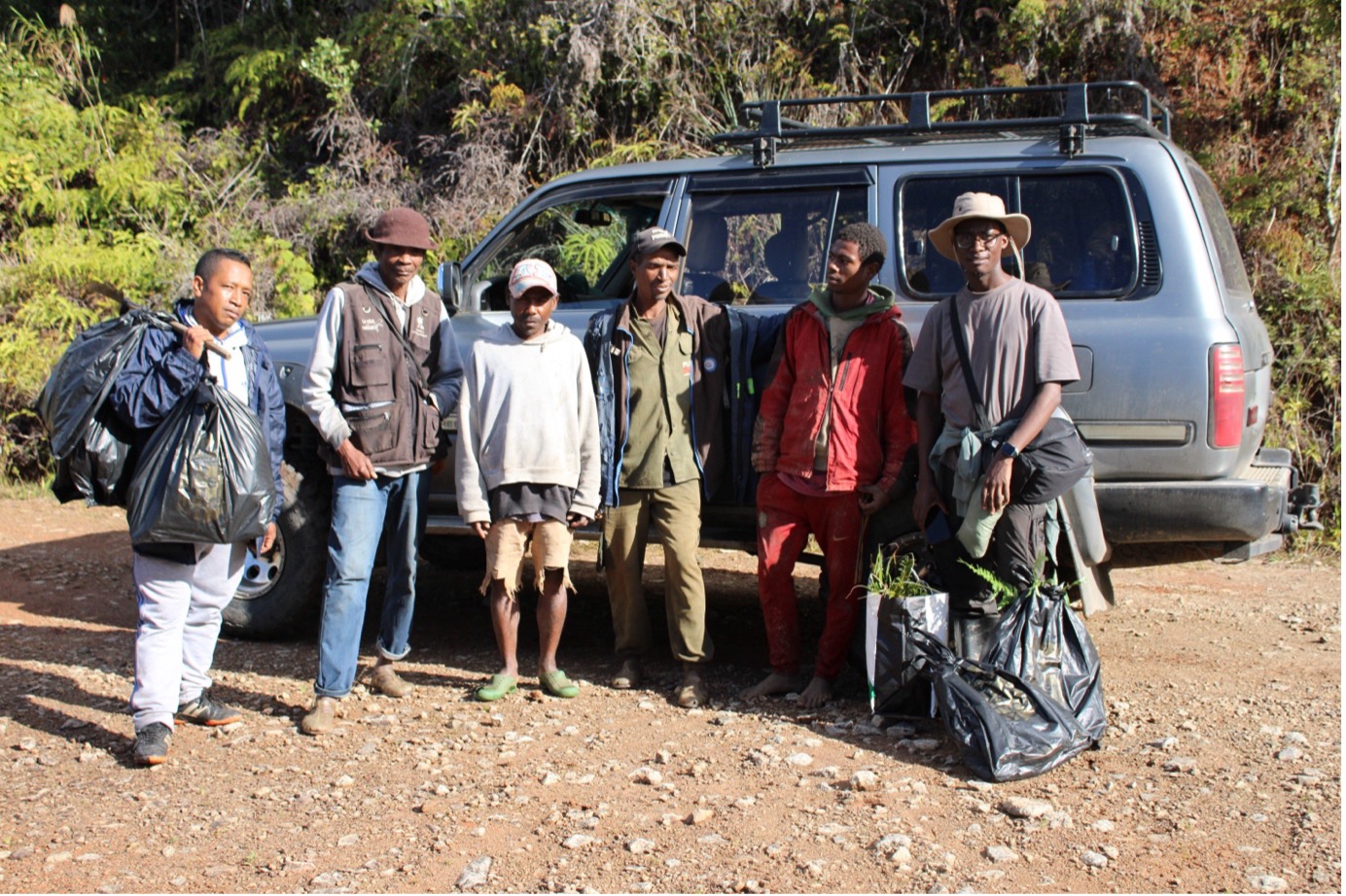 Dr. Andry, MJ, and other local guides after field collections